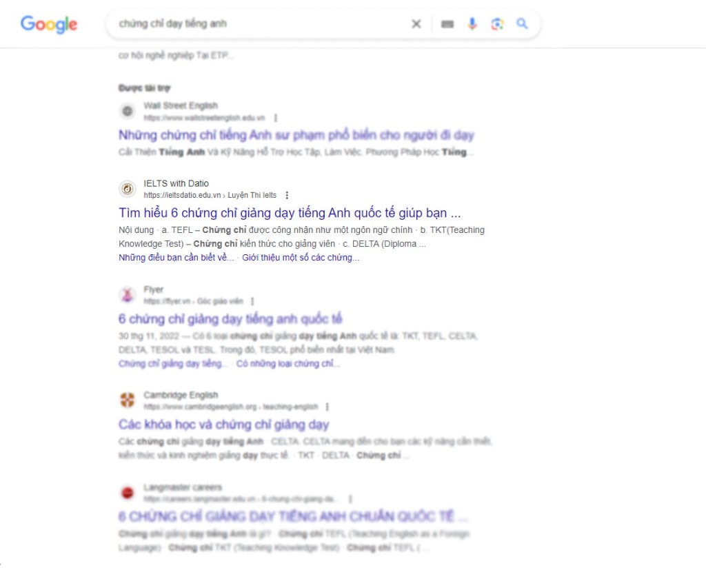 SEO từ khóa trung tâm anh ngữ IELTS with DATIO