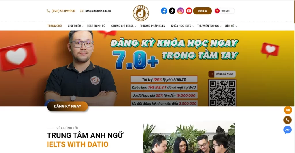 Dự án SEO trung tâm anh ngữ IELTS with DATIO