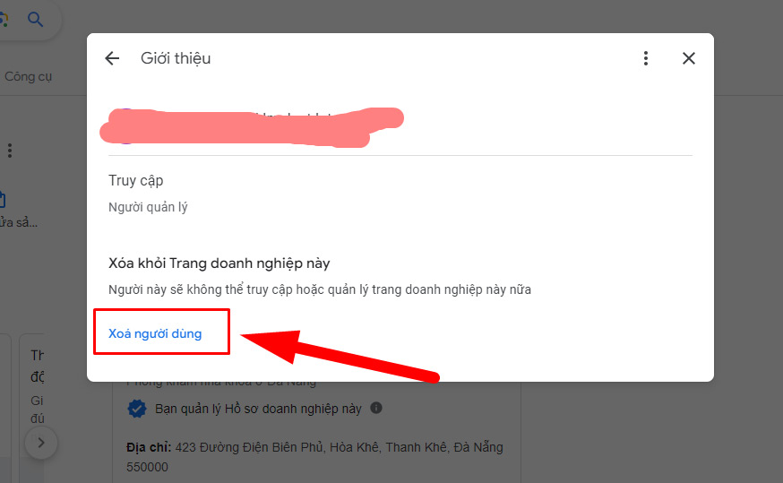 Hướng dẫn cách xóa quyền sở hữu, quản lý trang doanh nghiệp