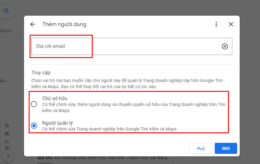 Hướng dẫn cách thêm quyền sở hữu, quản lý trang doanh nghiệp
