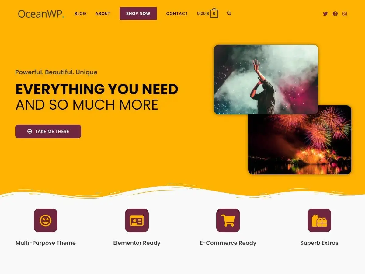 Mẫu website bán hàng miễn phí OceanWP
