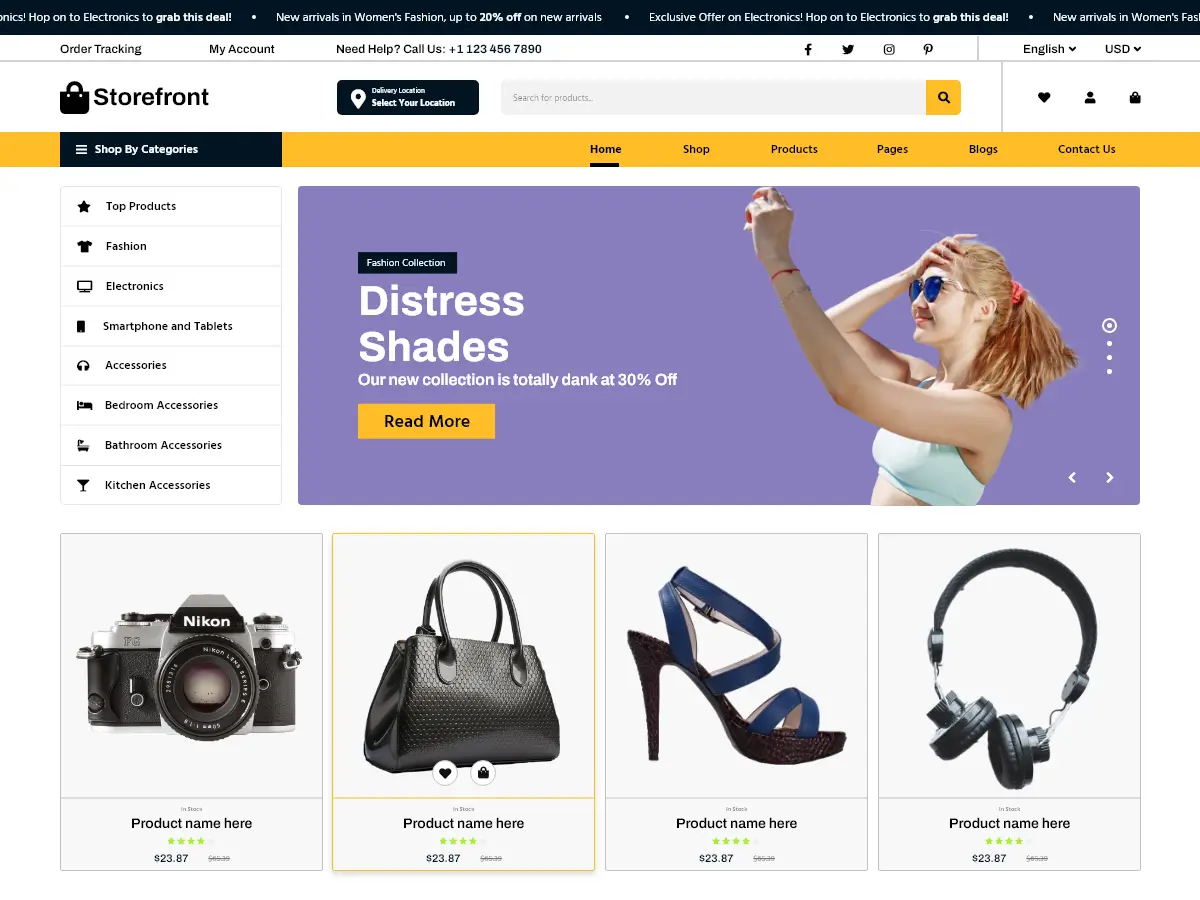 Template website bán hàng Storefront