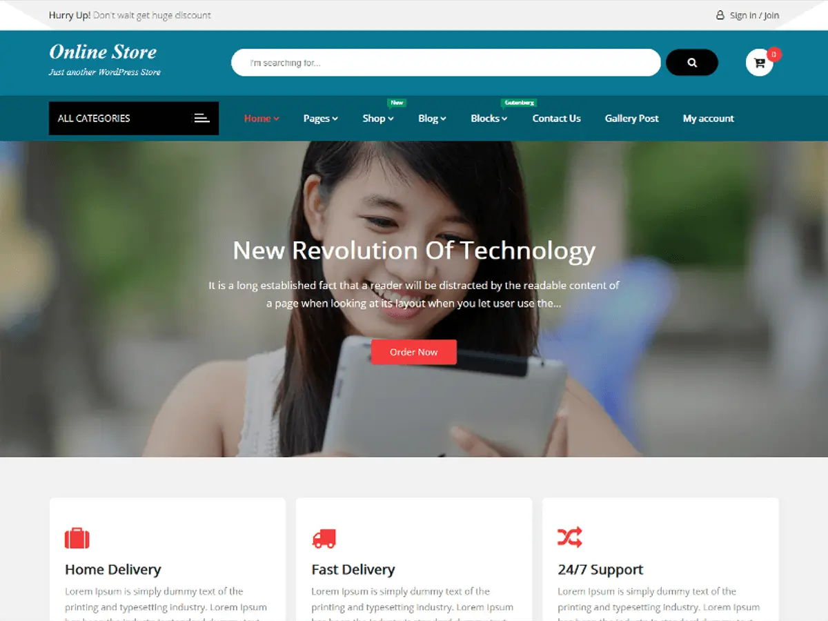 Mẫu website bán hàng WordPress - eStore