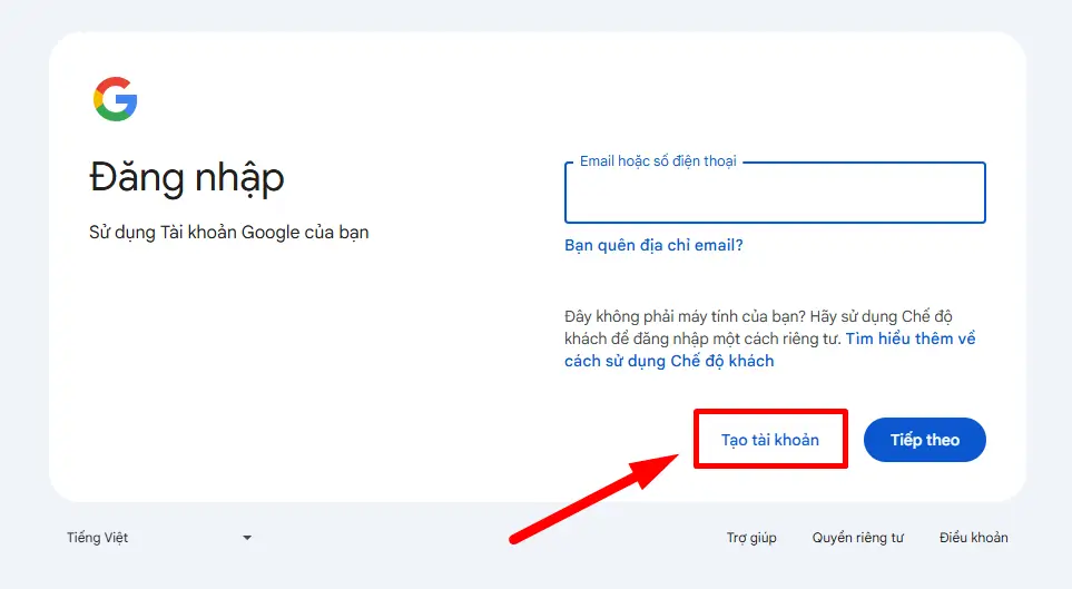 Hướng dẫn tạo tài khoản Google nếu chưa có trước khi tạo kênh YouTube