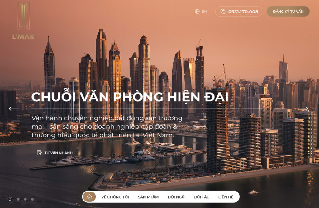 Landing page L'Mak - Khai thác bất động sản thương mại