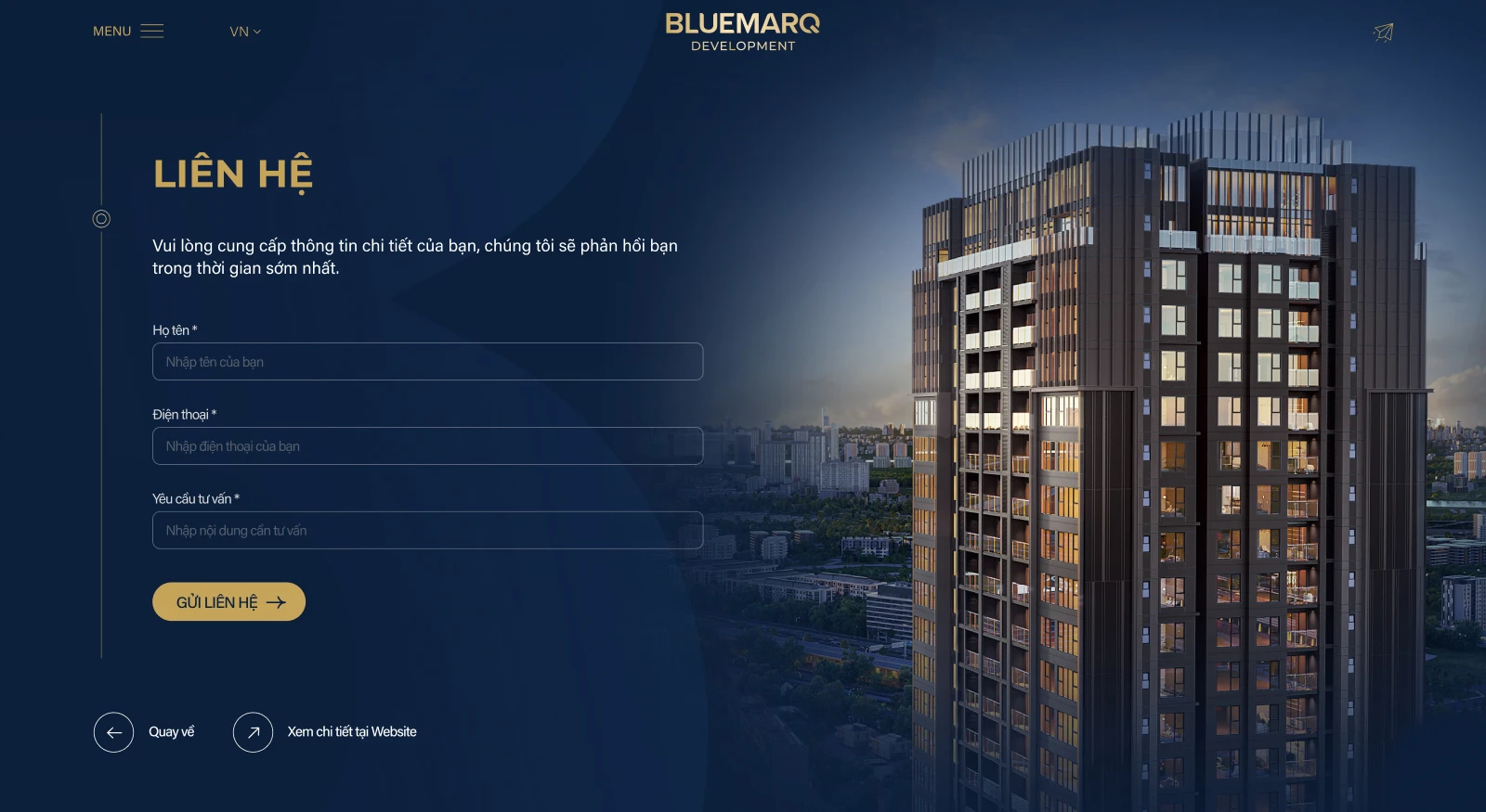 Tối ưu tỷ lệ chuyển đổi form liên hệ trong thiết kế website BLUEMARQ Development