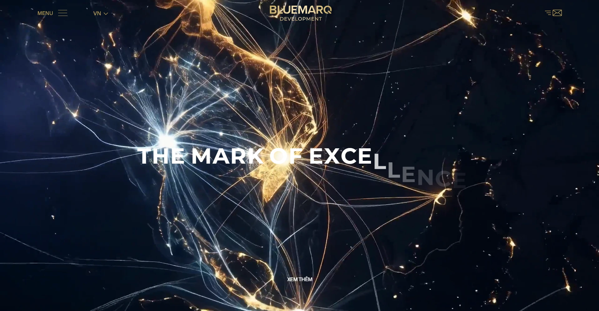 Giao diện hiệu ứng 3D tương tác trên thiết kế website BLUEMARQ Development
