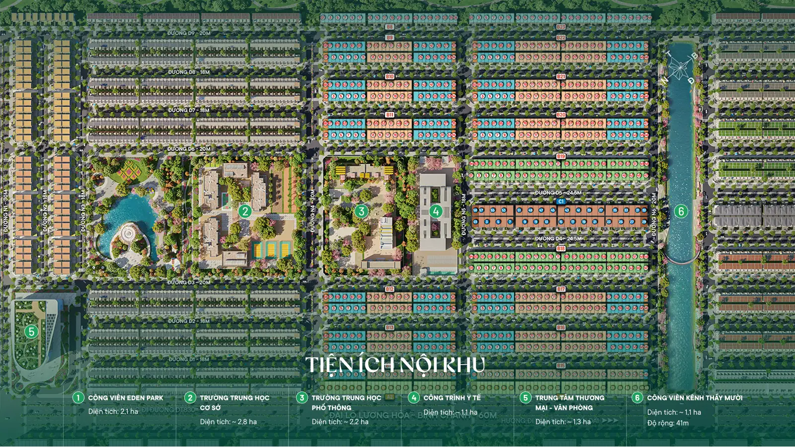 Bản đồ phân bố tiện ích nội khu dự án Dragon Eden với tính năng tương tác thông minh.