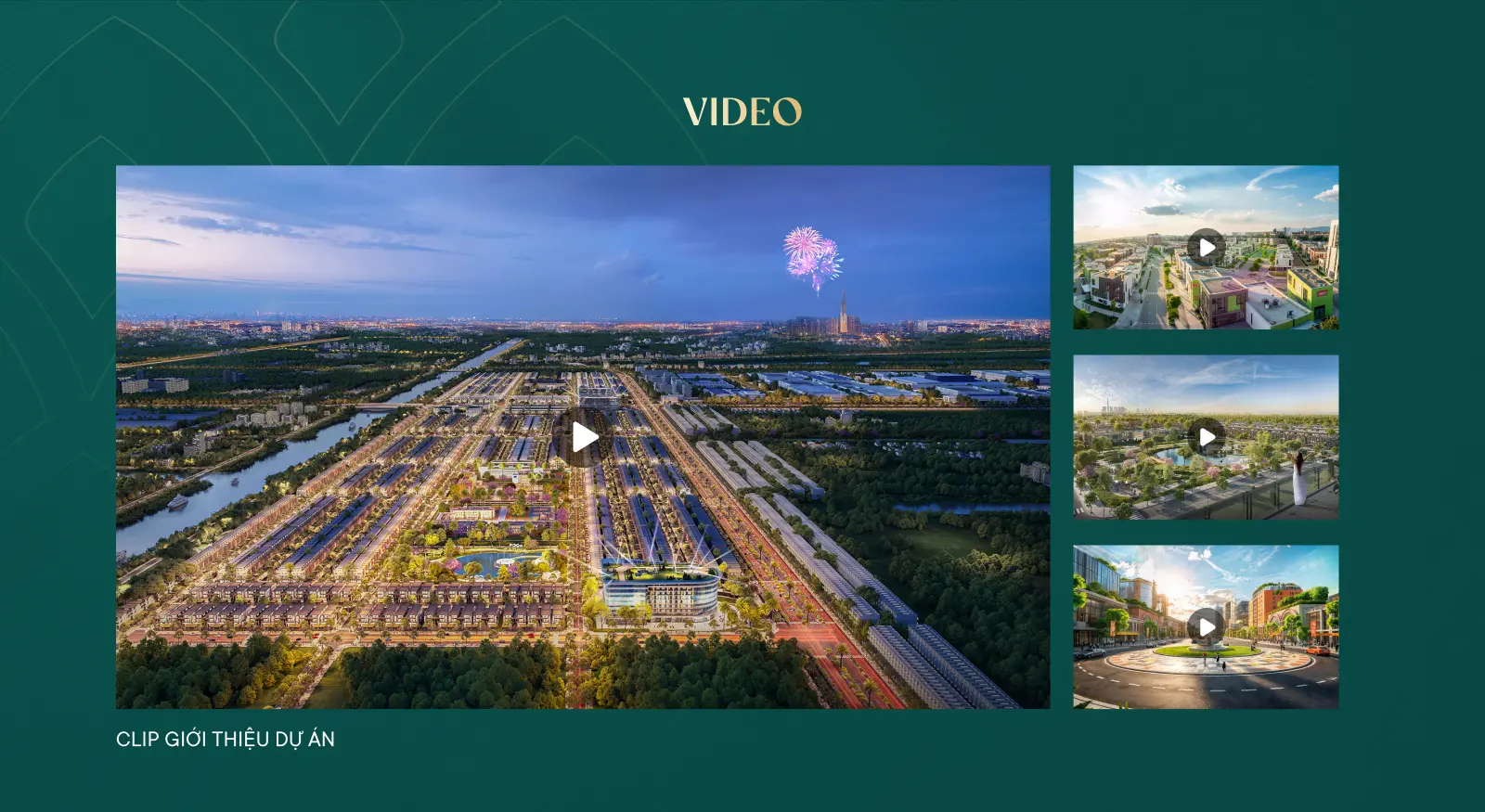 Giao diện thư viện Video giới thiệu dự án Dragon Eden được tích hợp mượt mà trên website.