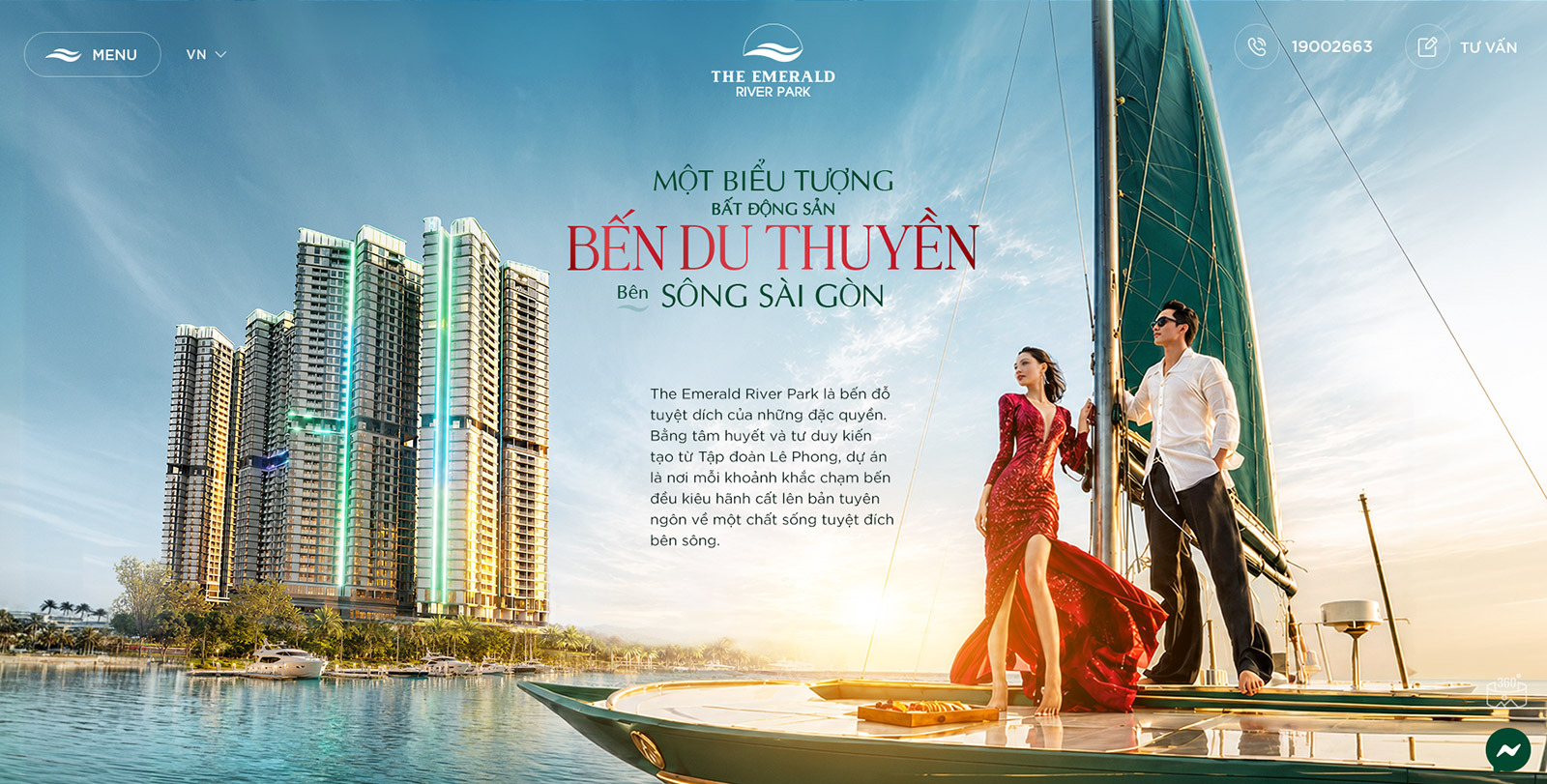 Giao diện section bến du thuyền dự án The Emerald River Park